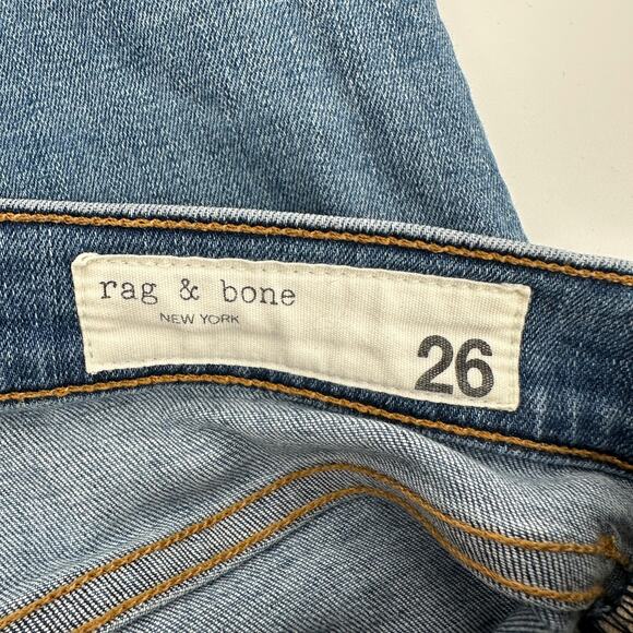 Rag & Bone High Rise Ankle Skinny Jean Levee Raw Hem Pockets Womens 26 - Picture 6 of 9